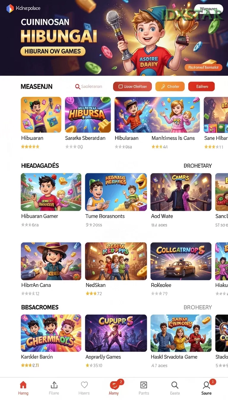 Cuplikan layar V21 — menu navigasi